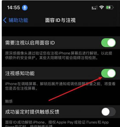 天峨苹果14维修网点分享iPhone14注视感知功能有什么用 